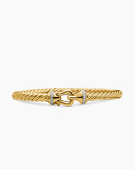 Buckle Cablespira® Bracelet in 18K Yellow Gold with Diamonds, 5mm