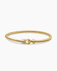 Buckle Cablespira® Bracelet in 18K Yellow Gold with Diamonds, 3.5mm