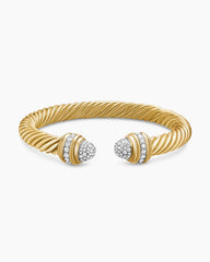 Classic Cablespira® Bracelet in 18K Yellow Gold with Diamonds, 7mm