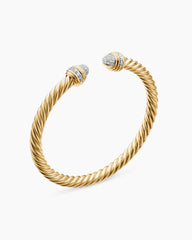 Classic Cablespira® Bracelet in 18K Yellow Gold with Diamonds, 5mm