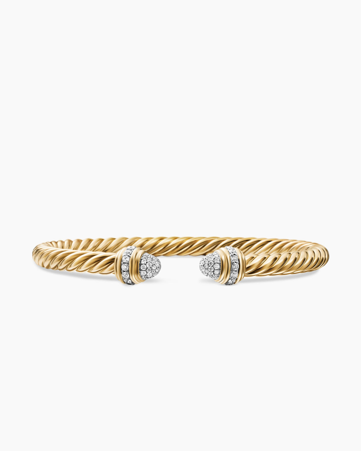Classic Cablespira® Bracelet in 18K Yellow Gold with Diamonds, 5mm