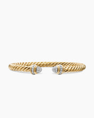 Classic Cablespira® Bracelet in 18K Yellow Gold with Diamonds, 5mm