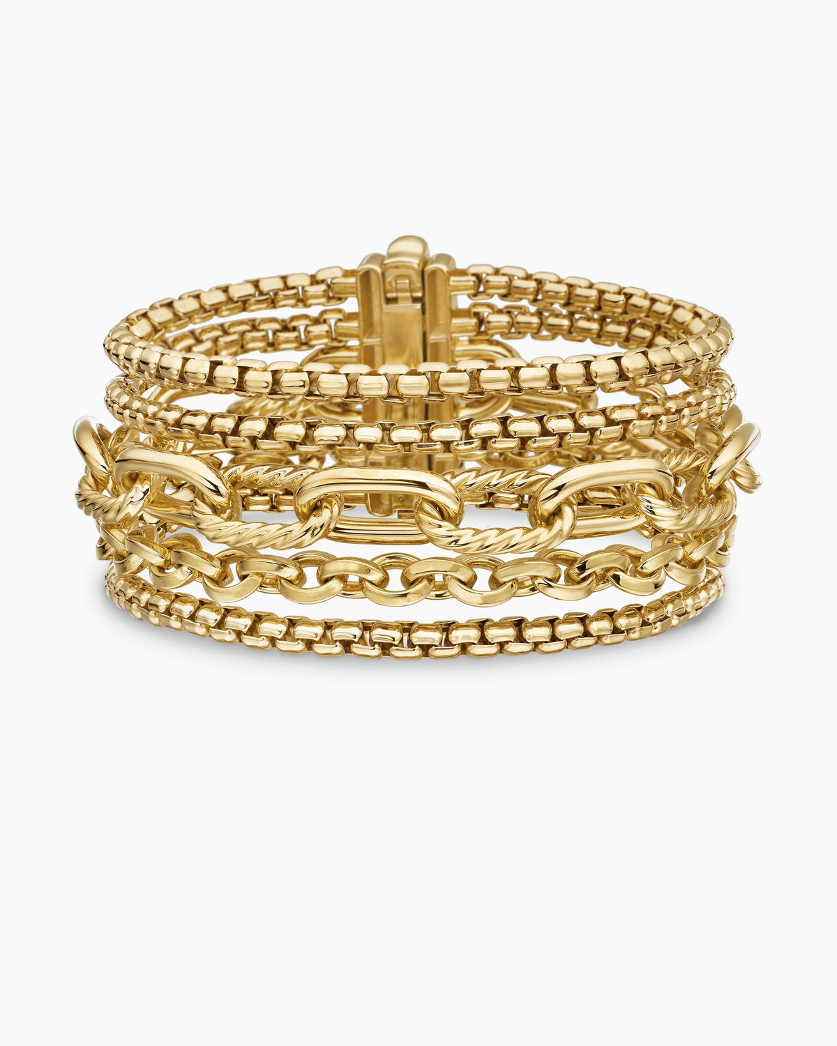 Multi Row Chain Bracelet in 18K Yellow Gold, 29mm