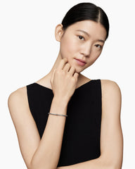 Classic Cable Station Bracelet in Sterling Silver with 18K Rose Gold, 4mm