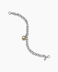 Cable Collectibles® Cookie Classic Heart Bracelet in Sterling Silver with 18K Yellow Gold, 4.5mm