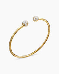 Solari Cablespira® Bracelet in 18K Yellow Gold with Diamonds, 2.6mm