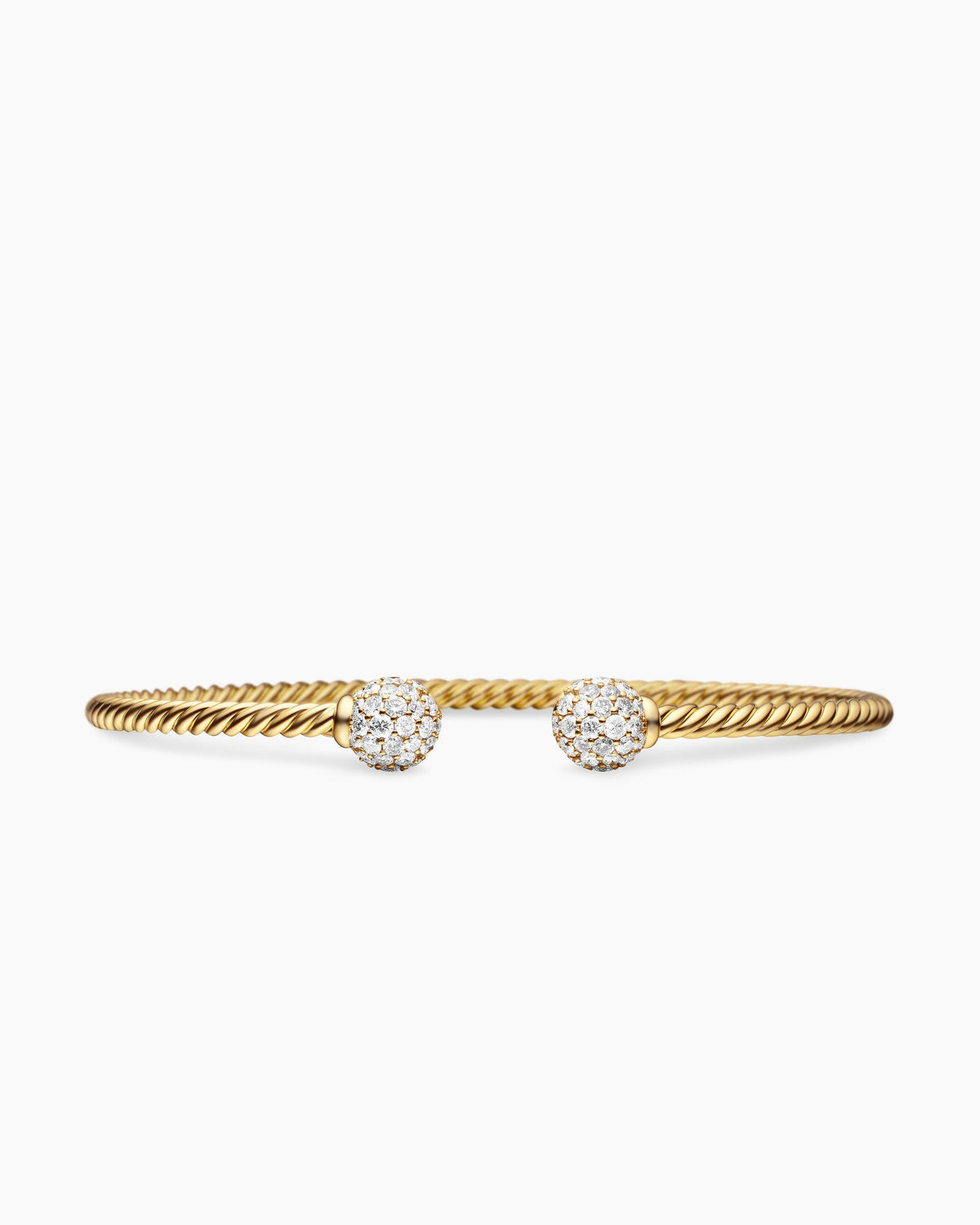 Solari Cablespira® Bracelet in 18K Yellow Gold with Diamonds, 2.6mm