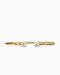Solari Cablespira® Bracelet in 18K Yellow Gold with Diamonds, 2.6mm