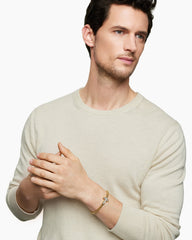 Cross Station Bracelet in 18K Yellow Gold with Diamonds, 5mm