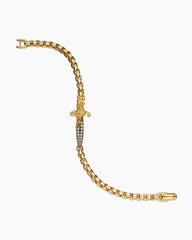 Waves Dagger Bracelet in 18K Yellow Gold with Cognac Diamonds, 5mm