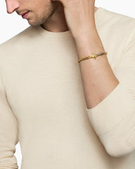 Waves Dagger Bracelet in 18K Yellow Gold with Cognac Diamonds, 5mm