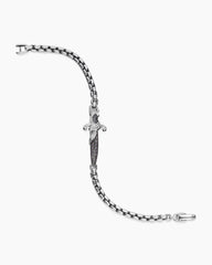 Waves Dagger Bracelet in Sterling Silver with Black Diamonds, 5mm