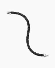 Armory® Bracelet in Black Leather with Sterling Silver, 10.7mm