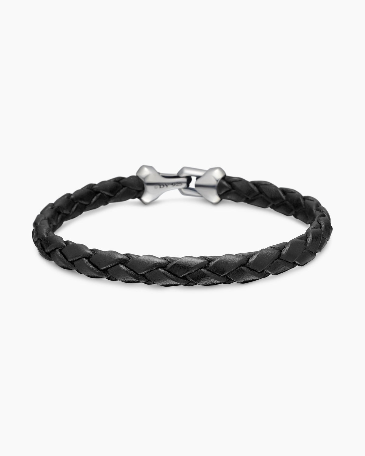 Armory® Bracelet in Black Leather with Sterling Silver, 10.7mm