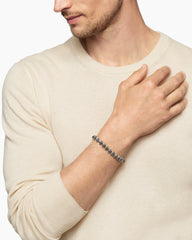 Armory® Link Bracelet in Sterling Silver with Black Diamonds, 9.5mm