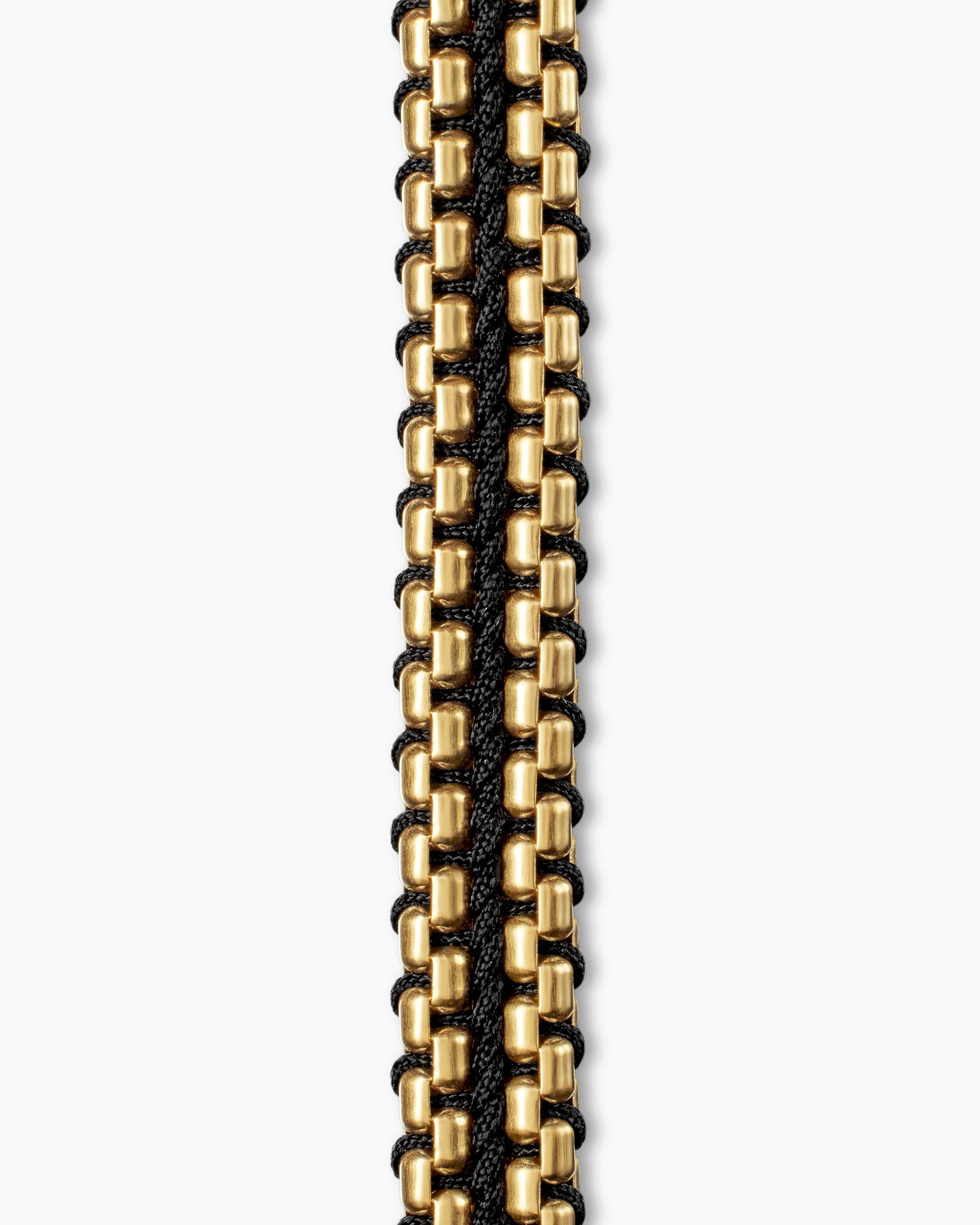 Woven Box Chain Bracelet with 18K Yellow Gold, 10mm