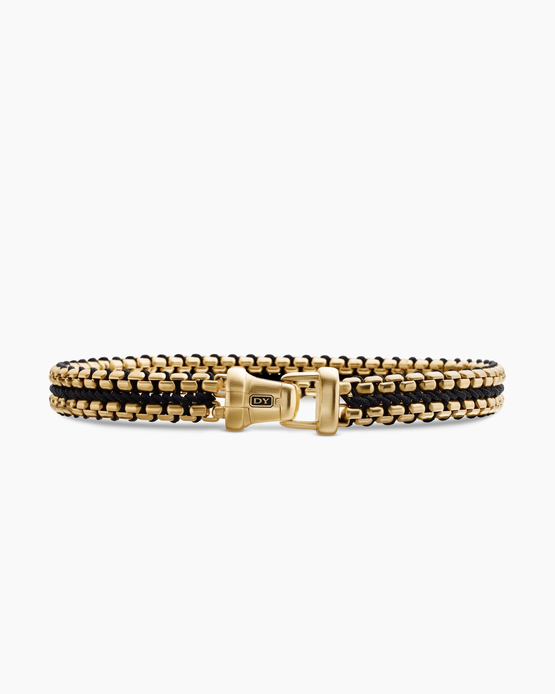 Woven Box Chain Bracelet with 18K Yellow Gold, 10mm