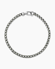 Woven Box Chain Bracelet in Sterling Silver with Green Nylon, 10mm