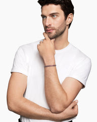 Woven Box Chain Bracelet in Sterling Silver with Red Nylon, 10mm