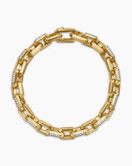 Streamline® Heirloom Chain Link Bracelet in 18K Yellow Gold with Pavé Diamonds, 7.5mm