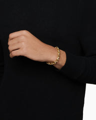 Streamline® Heirloom Chain Link Bracelet in 18K Yellow Gold with Pavé Diamonds, 7.5mm