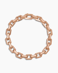 Streamline® Heirloom Chain Link Bracelet in 18K Rose Gold with Pavé Cognac Diamonds, 7.5mm