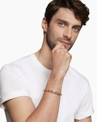 Streamline® Heirloom Chain Link Bracelet in 18K Rose Gold with Pavé Cognac Diamonds, 7.5mm