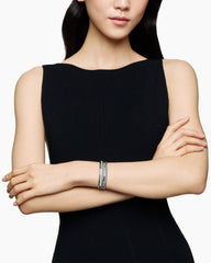 Stax Five Row Cuff Bracelet in Sterling Silver with Diamonds, 16mm