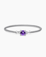 Chatelaine® Bracelet in Sterling Silver with Amethyst and Diamonds, 3mm