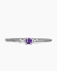 Chatelaine® Bracelet in Sterling Silver with Amethyst and Diamonds, 3mm