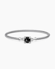 Chatelaine® Bracelet in Sterling Silver with Black Onyx and Diamonds, 3mm