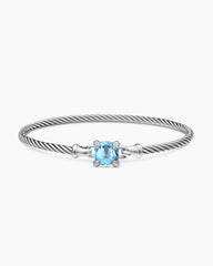 Chatelaine® Bracelet in Sterling Silver with Blue Topaz and Diamonds, 3mm