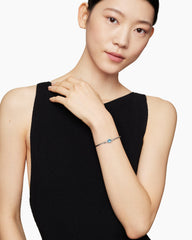 Chatelaine® Bracelet in Sterling Silver with Blue Topaz and Diamonds, 3mm