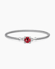 Chatelaine® Bracelet in Sterling Silver with Rhodolite Garnet and Diamonds, 3mm