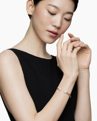 Starburst Cable Bracelet in 18K Yellow Gold with Diamonds, 3.5mm