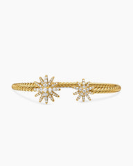 Starburst Cable Bracelet in 18K Yellow Gold with Diamonds, 3.5mm