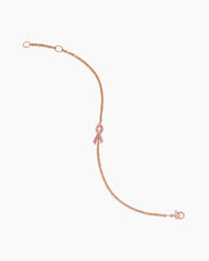 Cable Collectibles® Ribbon Chain Bracelet in 18K Rose Gold with Pavé Pink Sapphires, 15mm