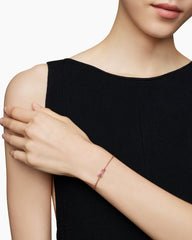 Cable Collectibles® Ribbon Chain Bracelet in 18K Rose Gold with Pavé Pink Sapphires, 15mm