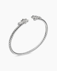 Starburst Cable Bracelet in Sterling Silver with Diamonds, 3.5mm