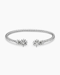Starburst Cable Bracelet in Sterling Silver with Diamonds, 3.5mm