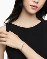 Starburst Cable Bracelet in Sterling Silver with Diamonds, 3.5mm