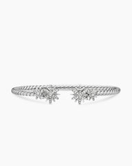 Starburst Cable Bracelet in Sterling Silver with Diamonds, 3.5mm
