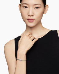 Starburst Center Station Bracelet in Sterling Silver with Diamonds, 3mm