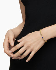Petite Helena Cablespira® Bracelet in 18K Yellow Gold with Tanzanite and Diamonds, 3mm