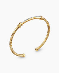 Petite Helena Cablespira® Station Bracelet in 18K Yellow Gold with Diamonds, 3mm