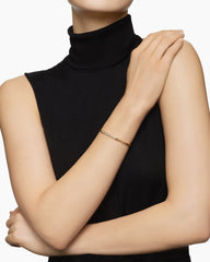 Petite Helena Cablespira® Station Bracelet in 18K Yellow Gold with Diamonds, 3mm