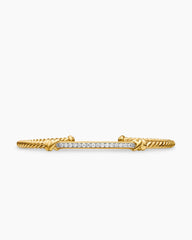 Petite Helena Cablespira® Station Bracelet in 18K Yellow Gold with Diamonds, 3mm