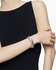 Sculpted Cable Bracelet in Sterling Silver, 17mm