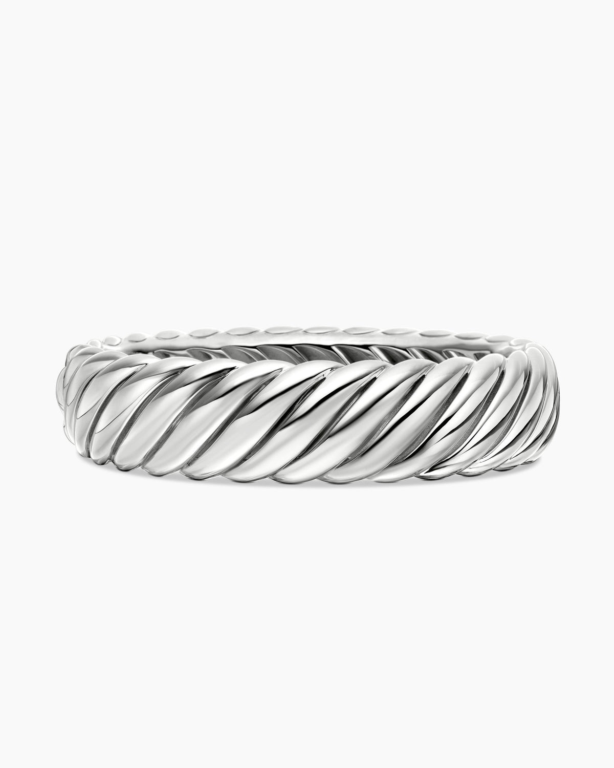 Sculpted Cable Bracelet in Sterling Silver, 17mm