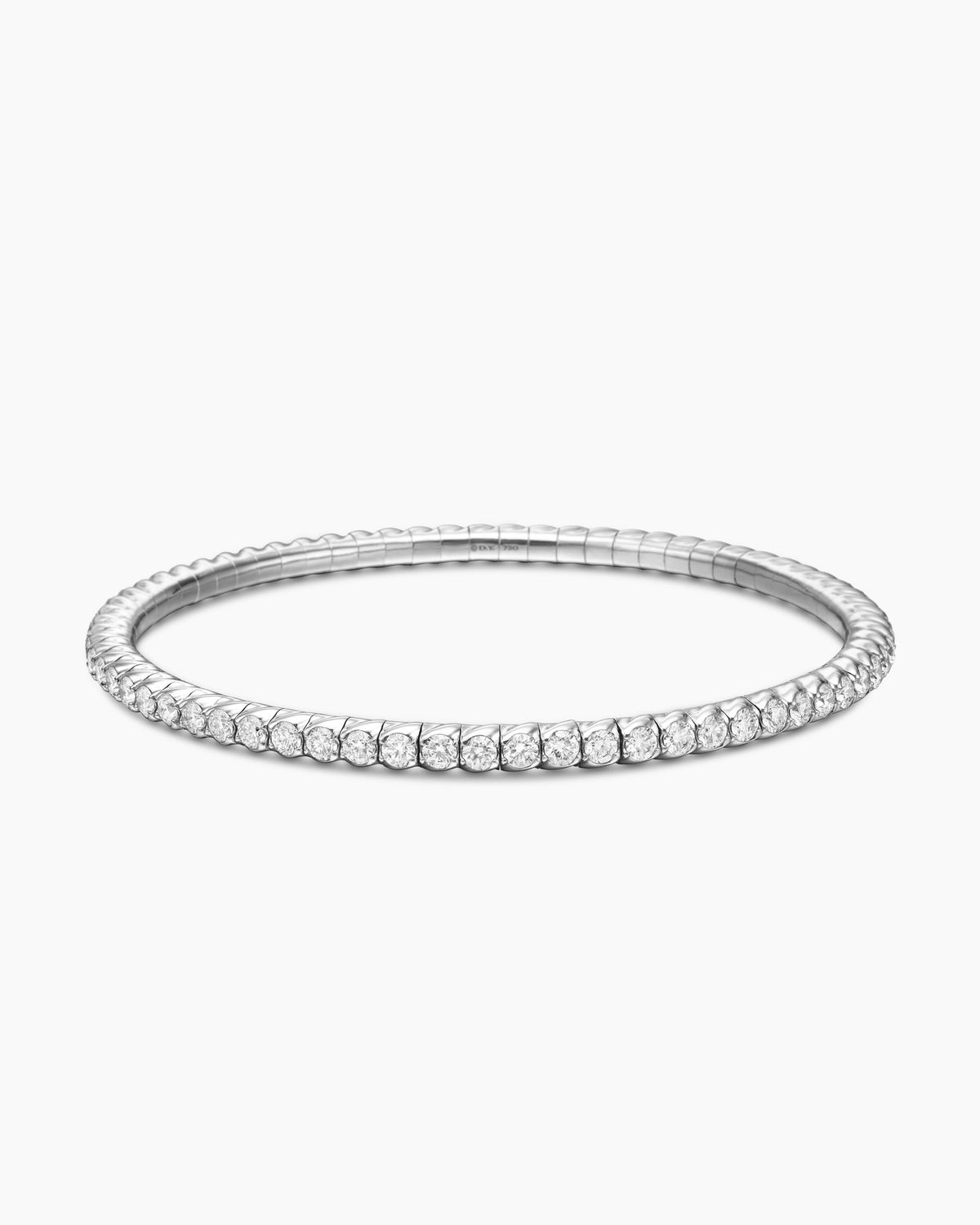 Pavé Stretch Bracelet in 18K White Gold with Diamonds, 3mm